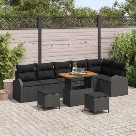 Conjunto de sofás de jardín 9 pcs Negro ratán sintético en Sofás de exterior | Comprar online en Foru.es