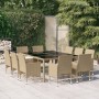 Juego de comedor de jardín de 11 piezas ratán sintético beige en Conjuntos de jardín | Comprar online en Foru.es