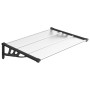 Marquesina puerta policarbonato negro y transparente 122x90 cm de vidaXL, Toldos - Ref: Foro24-153683, Precio: 53,31 €, Descu...
