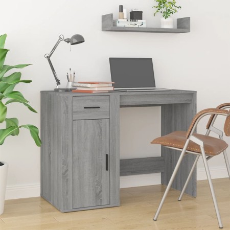 Escritorio de madera contrachapada gris Sonoma 100x49x75 cm de vidaXL, Escritorios - Ref: Foro24-816790, Precio: 97,49 €, Des...