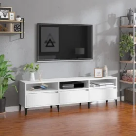 Mueble de TV madera contrachapada blanco 150x30x44,5 cm de vidaXL, Muebles TV - Ref: Foro24-831917, Precio: 78,15 €, Descuent...