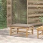 Reposapiés de jardín bambú con cojín gris taupe de vidaXL, Sofás modulares de exterior - Ref: Foro24-362288, Precio: 86,96 €,...