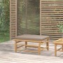 Reposapiés de jardín bambú con cojín gris taupe de vidaXL, Sofás modulares de exterior - Ref: Foro24-362288, Precio: 88,68 €,...