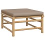 Reposapiés de jardín bambú con cojín gris taupe de vidaXL, Sofás modulares de exterior - Ref: Foro24-362288, Precio: 88,68 €,...