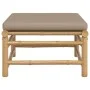Reposapiés de jardín bambú con cojín gris taupe de vidaXL, Sofás modulares de exterior - Ref: Foro24-362288, Precio: 86,96 €,...