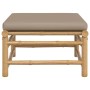 Reposapiés de jardín bambú con cojín gris taupe de vidaXL, Sofás modulares de exterior - Ref: Foro24-362288, Precio: 88,68 €,...