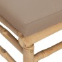Reposapiés de jardín bambú con cojín gris taupe de vidaXL, Sofás modulares de exterior - Ref: Foro24-362288, Precio: 88,68 €,...