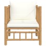 Sofá de jardín bambú con cojines blanco crema de vidaXL, Sofás modulares de exterior - Ref: Foro24-362303, Precio: 136,85 €, ...