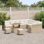 Conjunto de sofá de jardín con cojín 12 pcs Beige Poliratán en Sofás de exterior | Comprar online en Foru.es
