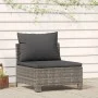 Sofá central de jardín con cojín ratán sintético gris de vidaXL, Conjuntos de jardín - Ref: Foro24-362694, Precio: 77,16 €, D...