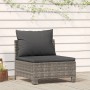 Sofá central de jardín con cojín ratán sintético gris de vidaXL, Conjuntos de jardín - Ref: Foro24-362694, Precio: 88,16 €, D...