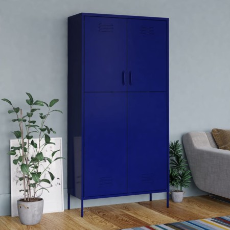 Armario de acero azul oscuro 90x50x180 cm en Armarios roperos | Comprar online en Foru.es