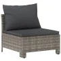 Sofá central de jardín con cojín ratán sintético gris de vidaXL, Conjuntos de jardín - Ref: Foro24-362694, Precio: 77,16 €, D...