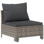 Sofá central de jardín con cojín ratán sintético gris de vidaXL, Conjuntos de jardín - Ref: Foro24-362694, Precio: 88,16 €, D...