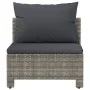 Sofá central de jardín con cojín ratán sintético gris de vidaXL, Conjuntos de jardín - Ref: Foro24-362694, Precio: 77,16 €, D...