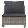 Sofá central de jardín con cojín ratán sintético gris de vidaXL, Conjuntos de jardín - Ref: Foro24-362694, Precio: 88,16 €, D...