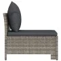 Sofá central de jardín con cojín ratán sintético gris de vidaXL, Conjuntos de jardín - Ref: Foro24-362694, Precio: 77,16 €, D...