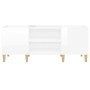 Mueble discos madera contrachapada blanco brillo 121x38x48 cm de vidaXL, Almacenamiento para CD y DVD - Ref: Foro24-831927, P...
