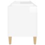 Mueble discos madera contrachapada blanco brillo 121x38x48 cm de vidaXL, Almacenamiento para CD y DVD - Ref: Foro24-831927, P...