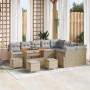 Conjunto de sofás de jardín 13 pcs Beige ratán sintético en Sofás de exterior | Comprar online en Foru.es