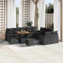 Conjunto de sofá de jardín con cojín 13 pcs Negro Poliratán en Sofás de exterior | Comprar online en Foru.es