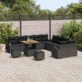 Conjunto de sofá de jardín con cojín 13 pcs Negro Poliratán en Sofás de exterior | Comprar online en Foru.es
