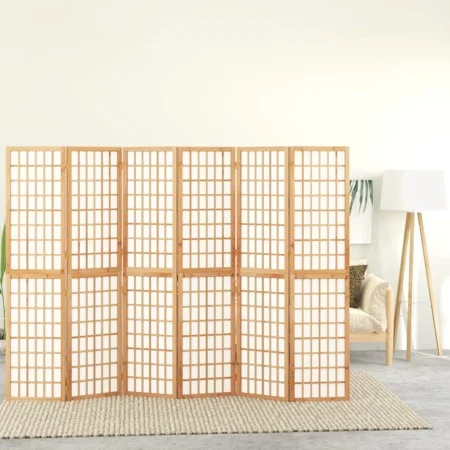 Biombo plegable con 6 paneles estilo japonés 240x170 cm de vidaXL, Divisores de ambientes - Ref: Foro24-352086, Precio: 194,0...