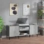 Mueble discos madera contrachapada gris hormigón 121x38x48 cm de vidaXL, Almacenamiento para CD y DVD - Ref: Foro24-831937, P...