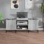 Mueble discos madera contrachapada gris hormigón 121x38x48 cm de vidaXL, Almacenamiento para CD y DVD - Ref: Foro24-831937, P...