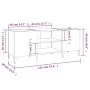 Mueble discos madera contrachapada gris hormigón 121x38x48 cm de vidaXL, Almacenamiento para CD y DVD - Ref: Foro24-831937, P...