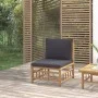 Central bamboo garden sofa with dark gray cushions by vidaXL, Modular outdoor sofas - Ref: Foro24-362309, Price: 114,25 €, Di...