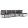 Juego de muebles de jardín 5 pzas cojines antracita ratán PE de vidaXL, Sofás de exterior - Ref: Foro24-3186743, Precio: 385,...