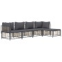 Juego de muebles de jardín 5 pzas cojines antracita ratán PE de vidaXL, Sofás de exterior - Ref: Foro24-3186743, Precio: 385,...