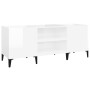 Mueble discos madera contrachapada blanco brillo 121x38x48 cm de vidaXL, Almacenamiento para CD y DVD - Ref: Foro24-831935, P...