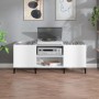 Mueble discos madera contrachapada blanco brillo 121x38x48 cm de vidaXL, Almacenamiento para CD y DVD - Ref: Foro24-831935, P...