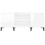 Mueble discos madera contrachapada blanco brillo 121x38x48 cm de vidaXL, Almacenamiento para CD y DVD - Ref: Foro24-831935, P...