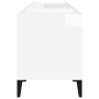 Mueble discos madera contrachapada blanco brillo 121x38x48 cm de vidaXL, Almacenamiento para CD y DVD - Ref: Foro24-831935, P...