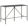 Mesa alta bar con superficie vidrio ratán PE gris 180x70x110 cm de vidaXL, Mesas de jardín - Ref: Foro24-362592, Precio: 93,5...
