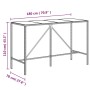 Mesa alta bar con superficie vidrio ratán PE gris 180x70x110 cm de vidaXL, Mesas de jardín - Ref: Foro24-362592, Precio: 93,5...
