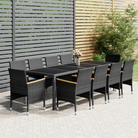 Set de comedor de jardín 11 pzas ratán sintético gris en Conjuntos de jardín | Comprar online en Foru.es