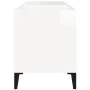 Mueble discos madera contrachapada blanco brillo 84,5x38x48 cm de vidaXL, Almacenamiento para CD y DVD - Ref: Foro24-831951, ...
