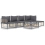 Juego de muebles de jardín 6 pzas cojines antracita ratán PE de vidaXL, Sofás de exterior - Ref: Foro24-3186745, Precio: 459,...