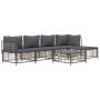 Juego de muebles de jardín 6 pzas cojines antracita ratán PE de vidaXL, Sofás de exterior - Ref: Foro24-3186745, Precio: 459,...