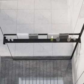 Estante de pared de ducha aluminio negro 100 cm de vidaXL, Accesorios para el baño - Ref: Foro24-153617, Precio: 58,18 €, Des...