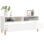Mueble de TV madera contrachapada blanco brillo 100x34,5x44,5cm de vidaXL, Muebles TV - Ref: Foro24-831895, Precio: 70,39 €, ...