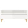 Mueble de TV madera contrachapada blanco brillo 100x34,5x44,5cm de vidaXL, Muebles TV - Ref: Foro24-831895, Precio: 70,39 €, ...