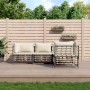 Juego de muebles de jardín 4 pzas y cojines ratán PE antracita de vidaXL, Sofás de exterior - Ref: Foro24-3186746, Precio: 35...