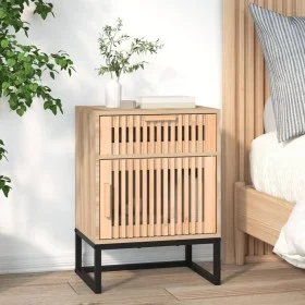 Mesita de noche hierro y madera contrachapada 40x30x55,5 cm de vidaXL, Mesitas de noche - Ref: Foro24-352095, Precio: 60,28 €...