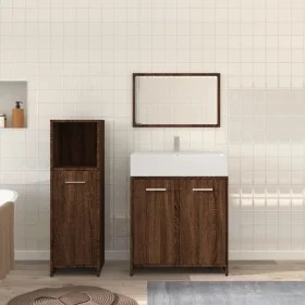 Set de muebles baño 3 pzas madera contrachapada roble marrón de vidaXL, Muebles de baño - Ref: Foro24-3154408, Precio: 92,17 ...