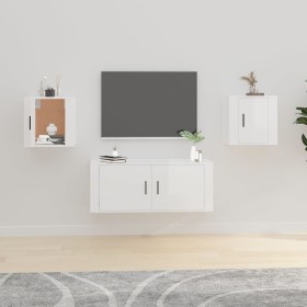 Muebles para TV de pared 2 uds blanco brillante 40x34,5x40 cm de vidaXL, Muebles TV - Ref: Foro24-816645, Precio: 49,83 €, De...